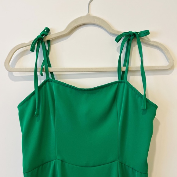 Superdown Kendall Tie Strap Midi Dress Empire Waist Sheath Bodycon Green S - Picture 5 of 7